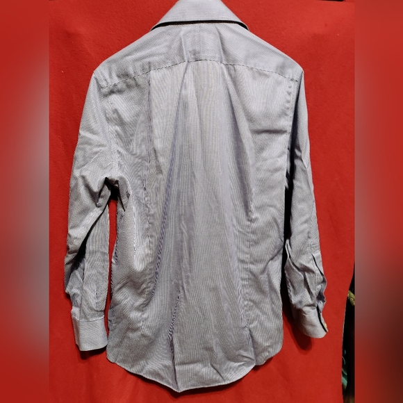 Charles Tyrwhitt spread collar non iron extra slim fit blue puppytooth shirt - Picture 3 of 6